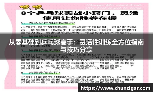 从零基础到乒乓球高手：灵活性训练全方位指南与技巧分享