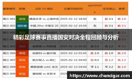 精彩足球赛事直播国安对决全程回顾与分析
